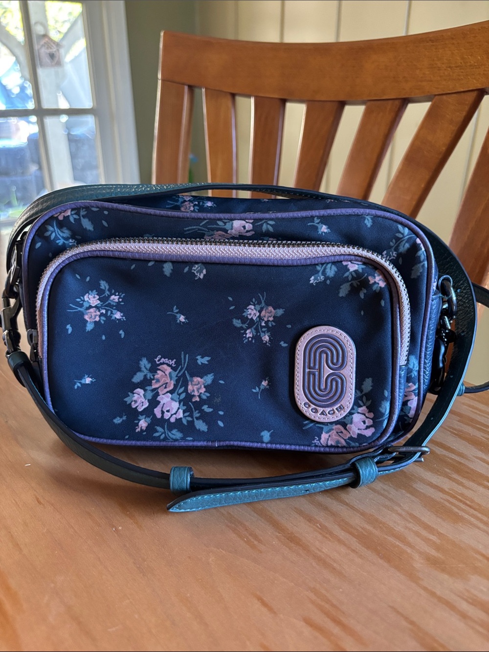 Coach Court Crossbody with Rose Bouquet Print